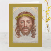 Carte Sudarium of Saint Veronica by Claude Mellan 1649 (Fleur jaune)