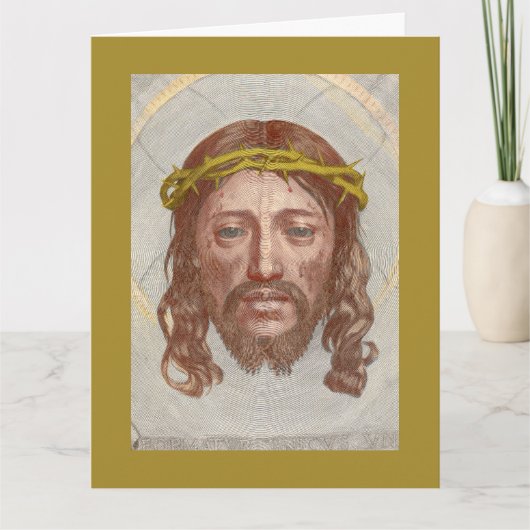 Carte Sudarium of Saint Veronica by Claude Mellan 1649 (Devant)