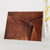 Carte Suède Brown Avec Sangle Et Boucle (Fleur jaune)