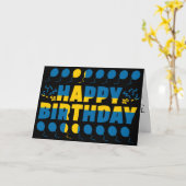 Carte Suède Drapeau patriotique Anniversaire (Fleur jaune)