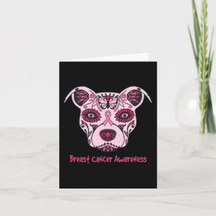 Carte Sugar Pitbull Chien Breast Cancer de la poitrine j