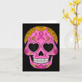 Carte Sugar Skull Breast Cancer Awareness Nk Ribbon Cala (Fleur jaune)