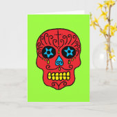 Carte Sugar Skull Man (Fleur jaune)