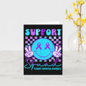 Carte Suicide Awareness Teal &amp; Purple Ribbon Suprt G (Fleur jaune)