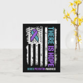 Carte Suicide Prévention American Flag Hope Suicide Awar (Fleur jaune)