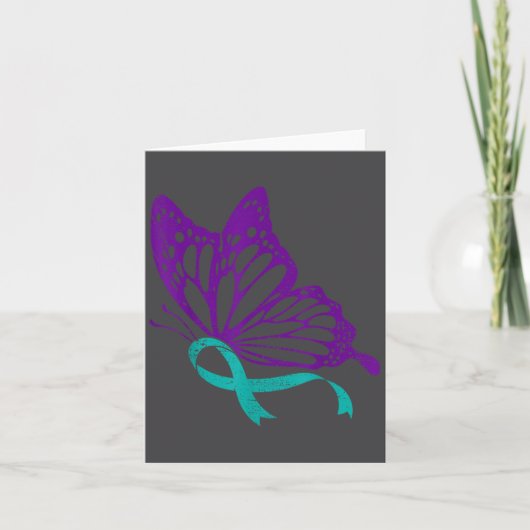 Carte Suicide Prevention Awareness Teal &amp; Purple Rib (Devant)