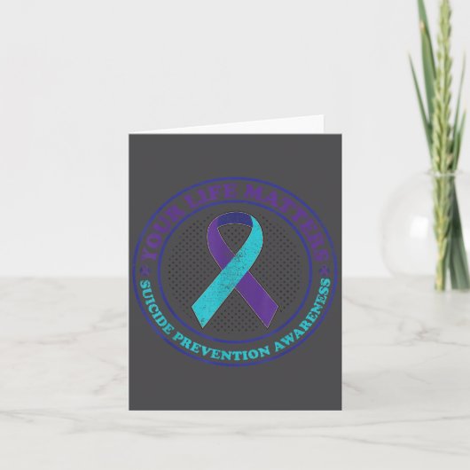 Carte Suicide Prevention Awareness Teal &amp; Purple Rib (Devant)