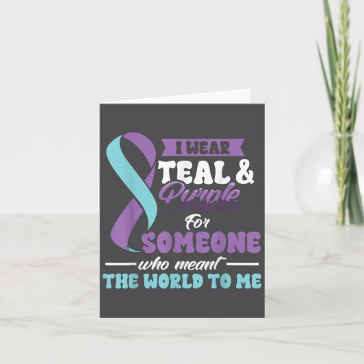 Carte Suicide Prevention Wear Teal Purple Someone Meant  (Devant)