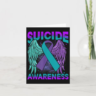 Carte Suicide Sensibilisation Vêtements Ailes Ribbon Sui