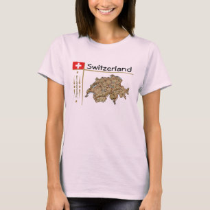 Carte Suisse + Drapeau + Titre T-shirt