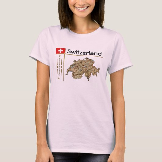 Carte Suisse + Drapeau + Titre T-shirt (Devant)