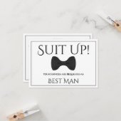 Carte Suit Be My Best Man Card (Devant/Arrière en situation)