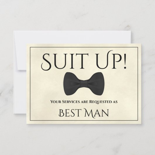 Carte Suit Be My Best Man Marbled Ivory (Devant)
