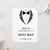Carte Suit Be My Best Man Proposition Card (Devant/Arrière en situation)
