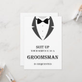 Carte Suit Be My Groomsman Proposition Card (Devant/Arrière en situation)