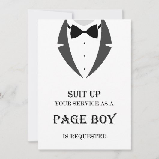 Carte Suit Be My Page Boy Proposition Card (Devant)