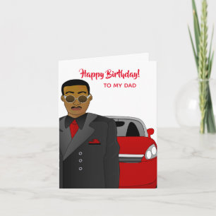 Carte Suit papa afro-américain, Cravate, Anniversaire