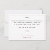 Carte Suit Up Be My Best Man Cravate noire avec rose (Dos)