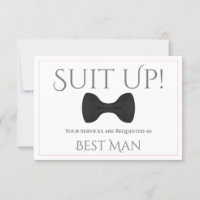 Suit Up Be My Best Man Cravate noire avec rose