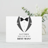 Carte Suit Up Be My Groomsman Best man Proposition Card (Debout devant)