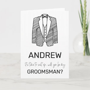 Carte Suit Up Groomsman Best Man Wedding Party Asking