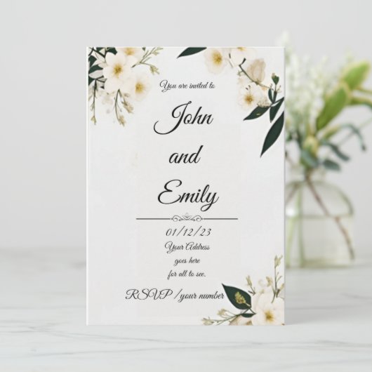 Carte "Suite d'invitation de mariage élégante" (Debout devant)