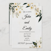Carte "Suite d'invitation de mariage élégante" (Devant / Derrière)
