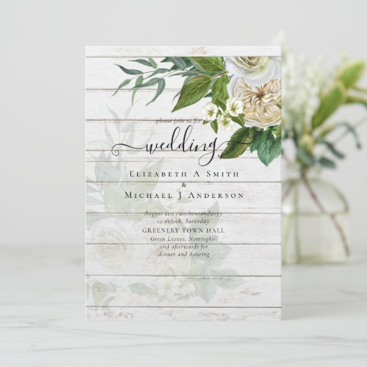 Carte Suite Mariage Sublime - Roses Blanches (Debout devant)