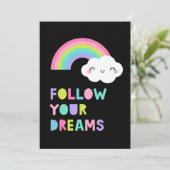 Carte Suivez vos rêves Cute Rainbow Cloud (Debout devant)