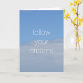 Carte Suivez votre rêve Oiseau dans le ciel (Fleur jaune)