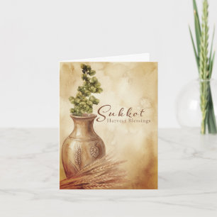 Carte Sukkot Récolte Automne Bénédictions