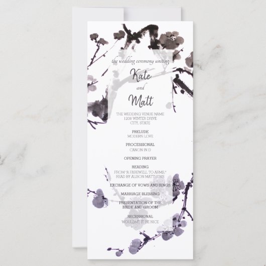 Carte Sumie de fleur de prune (Devant)