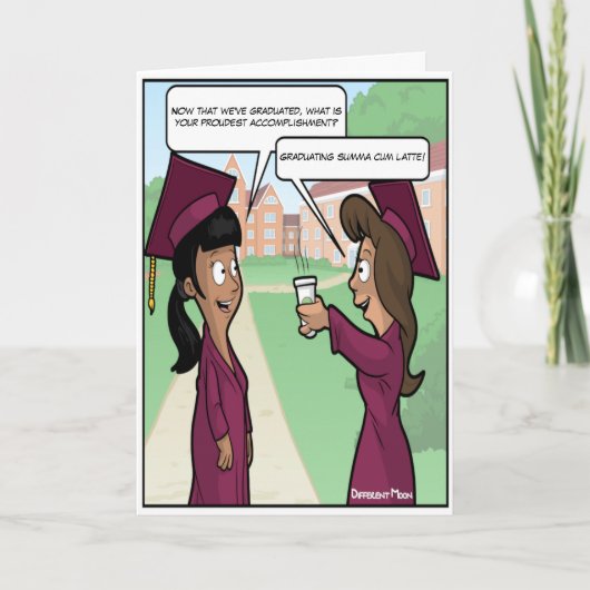 Carte Summa Cum Latte Punny Graduation Card (Devant)