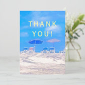 Carte Summer Beach Retirement Party Thank You Card (Debout devant)
