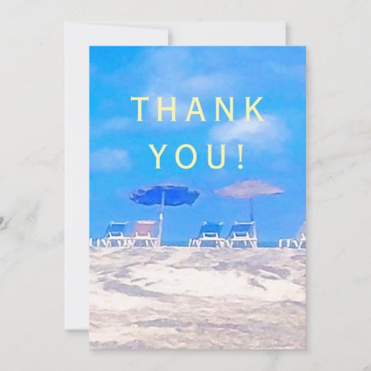Carte Summer Beach Retirement Party Thank You Card (Devant)