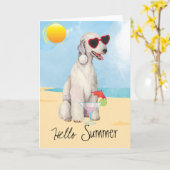 Carte Summer Bedlington Terrier (Fleur jaune)