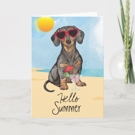 Carte Summer Dachshund (Devant)