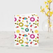 Carte Summer Party Beach Pool Motif Amusant (Fleur jaune)