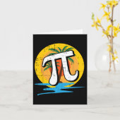 Carte Summer Pi Day Retro Beach Math (Fleur jaune)