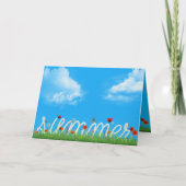 Carte summer rope design with poppies (Devant)