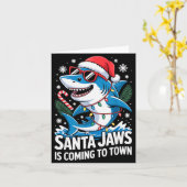 Carte Summer Santa Jaws Vacation Christmas In July Shark (Fleur jaune)