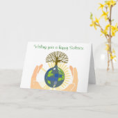 Carte Summer Solstice Blessings with hands hands holding (Fleur jaune)