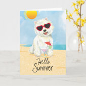 Carte Summer Westie (Fleur jaune)