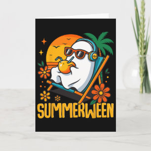 Carte Summerween Drôle Fantôme Halloween Summer Beach Vi
