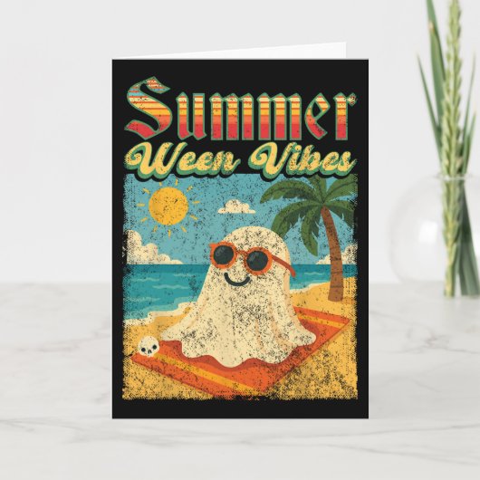 Carte Summerween Vibes Ghost Funny Summer Halloween (Devant)