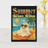 Carte Summerween Vibes Ghost Funny Summer Halloween (Fleur jaune)