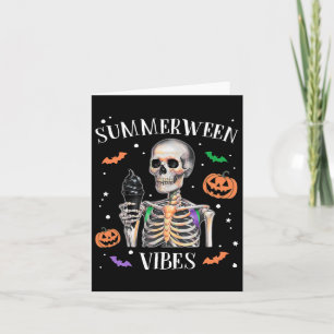 Carte Summerween Vibes Skeleton été Halloween