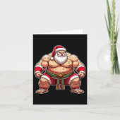 Carte Sumo Père Noël Japonais Wrestler Japon Cool Noël (Devant)