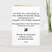 Carte Sun a fait la dentelle (Dos)