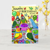 Carte sun conure gcc quaker caique sénegal perroquet heu (Fleur jaune)